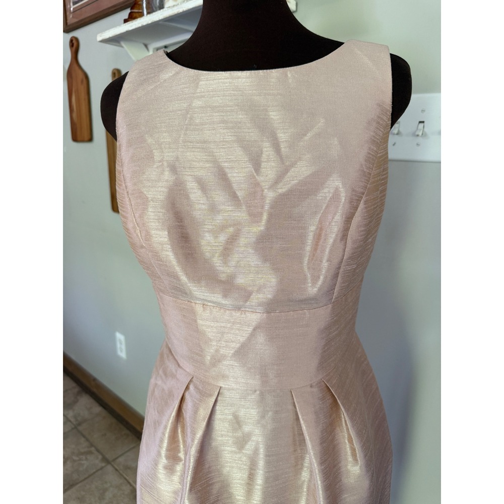Alfred Sung Pearl Pink Bow Back Dupioni Cocktail Dress D522 Womens 10 event - Picture 2 of 10